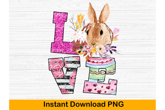 Download Floral Easter Sublimation, LOVE Bunny Pn - Premium Resources